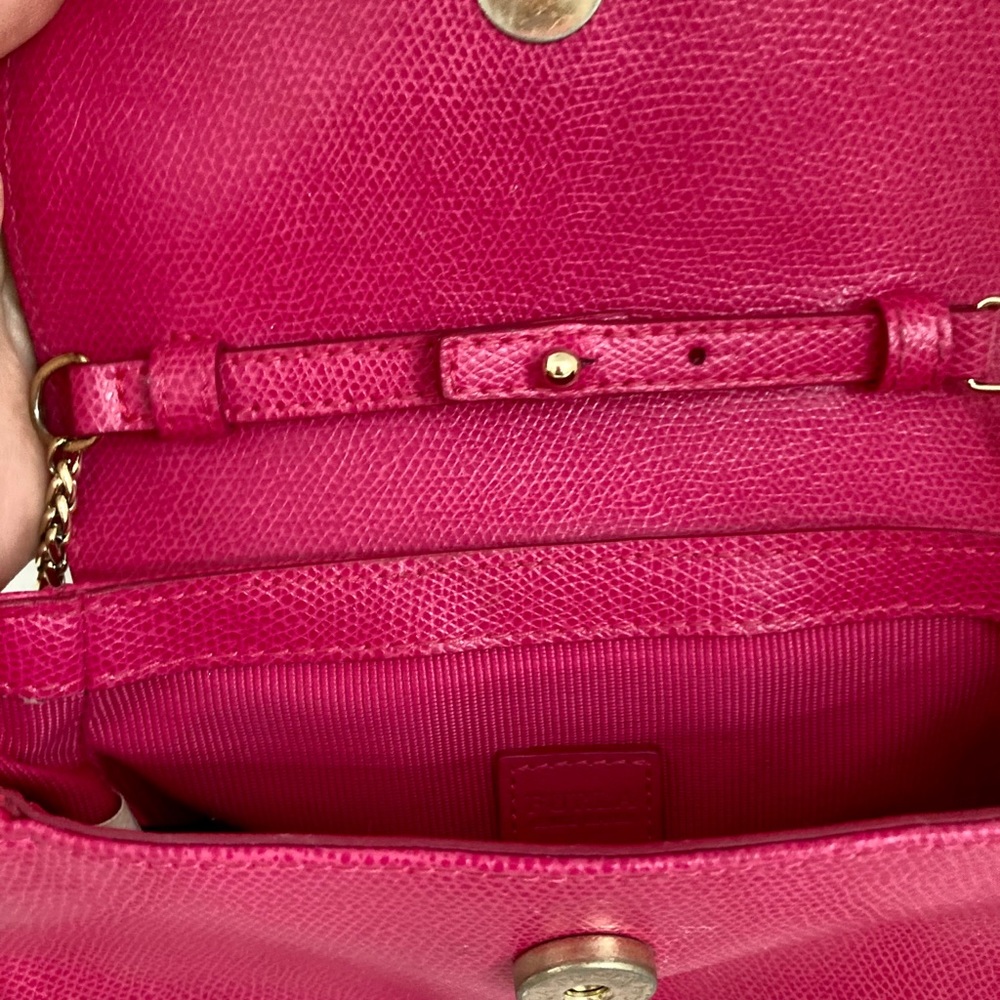 FURLA Raspberry Pink Mini Bow Chained Crossbody - Picture 6 of 9